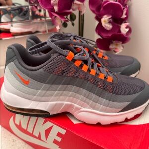 Nike Charcoal and Orange Athletic Shoes